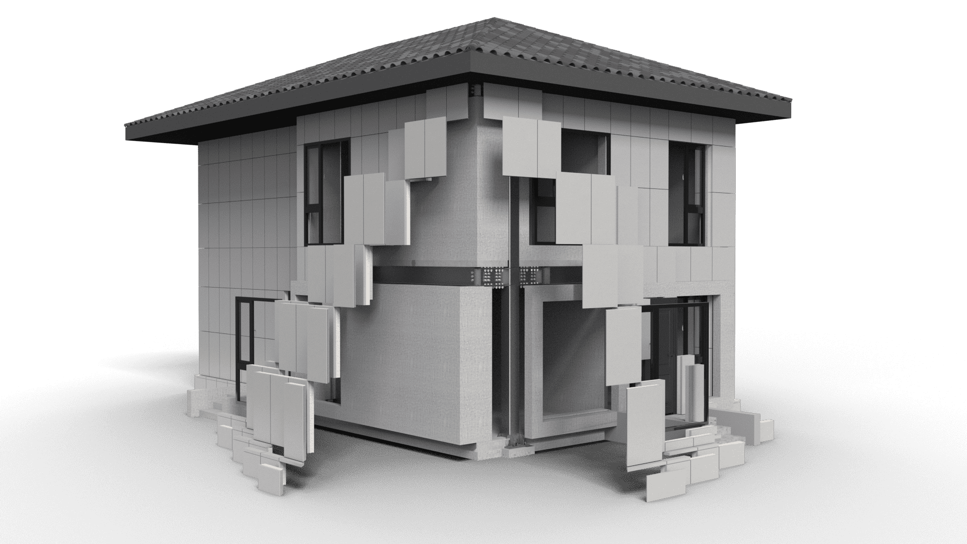 将建筑的梁、板、柱、墙等主要部件在工厂里进行标准化、精细化生产，然后运输到施工现场，像组装零件一样进行精准、高效的拼接。这是一种从根本上改变“秦砖汉瓦”湿作业模式的现代化建造方法